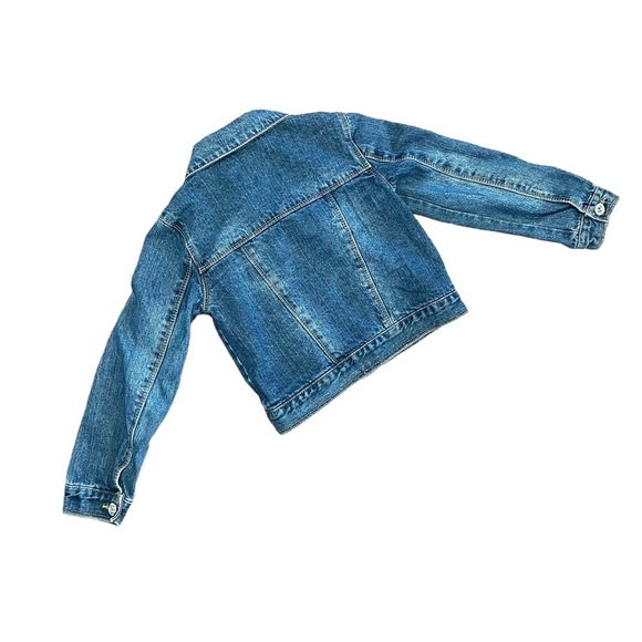 Levi's Jean Jacket Girl's Size 6X Blue Denim Cotton Trucker Plastic Button Cute - Picture 9 of 13